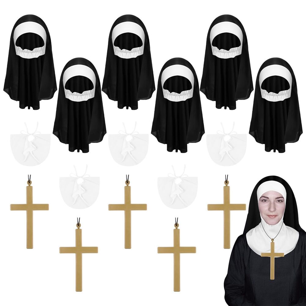 3626 6 Set Halloween Nun Costume Accessoriess Set, Nun